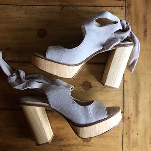 Platform Heel with Lace-up Ankle Strap